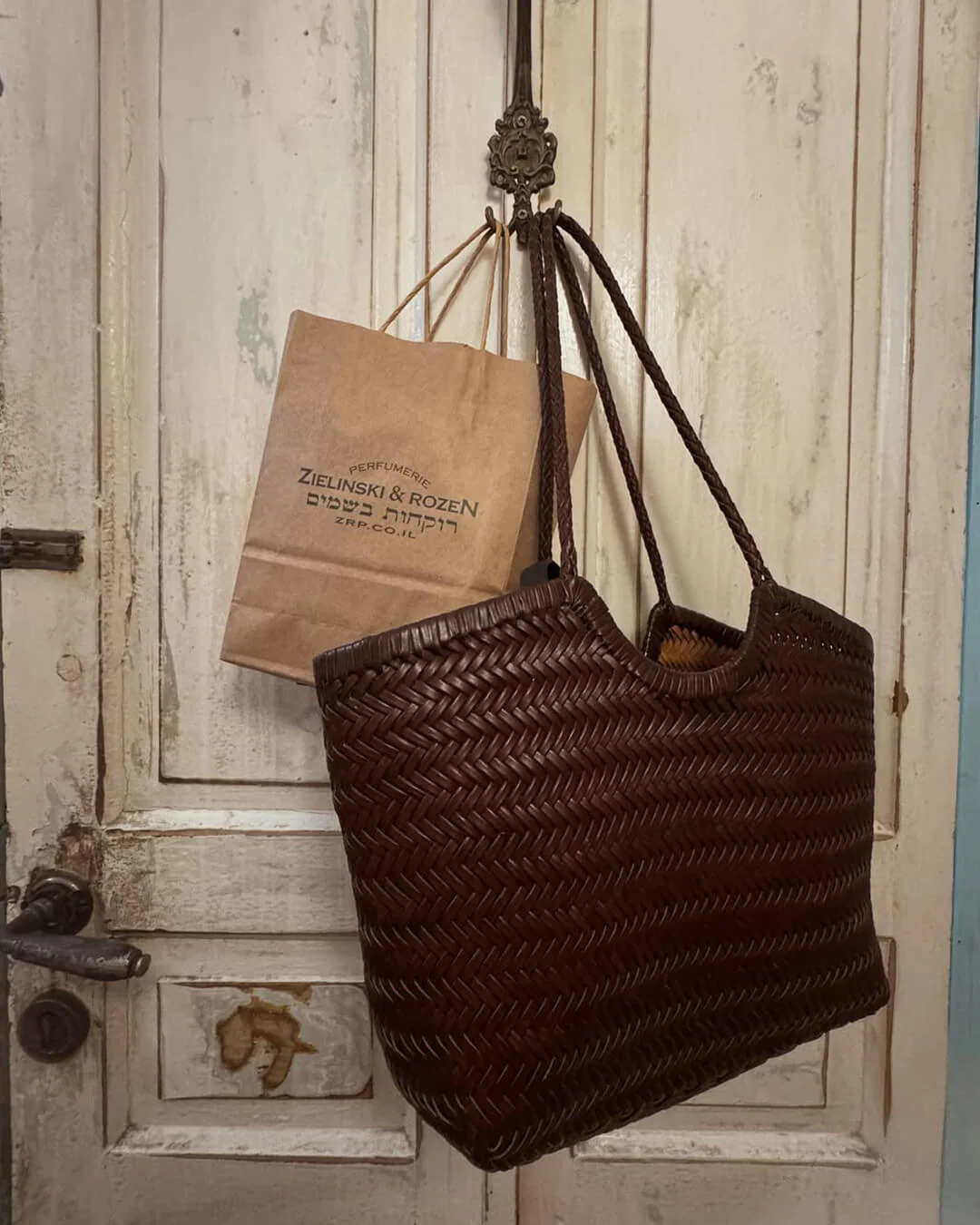 Rica Woven Faux Leather Bag - Image 4