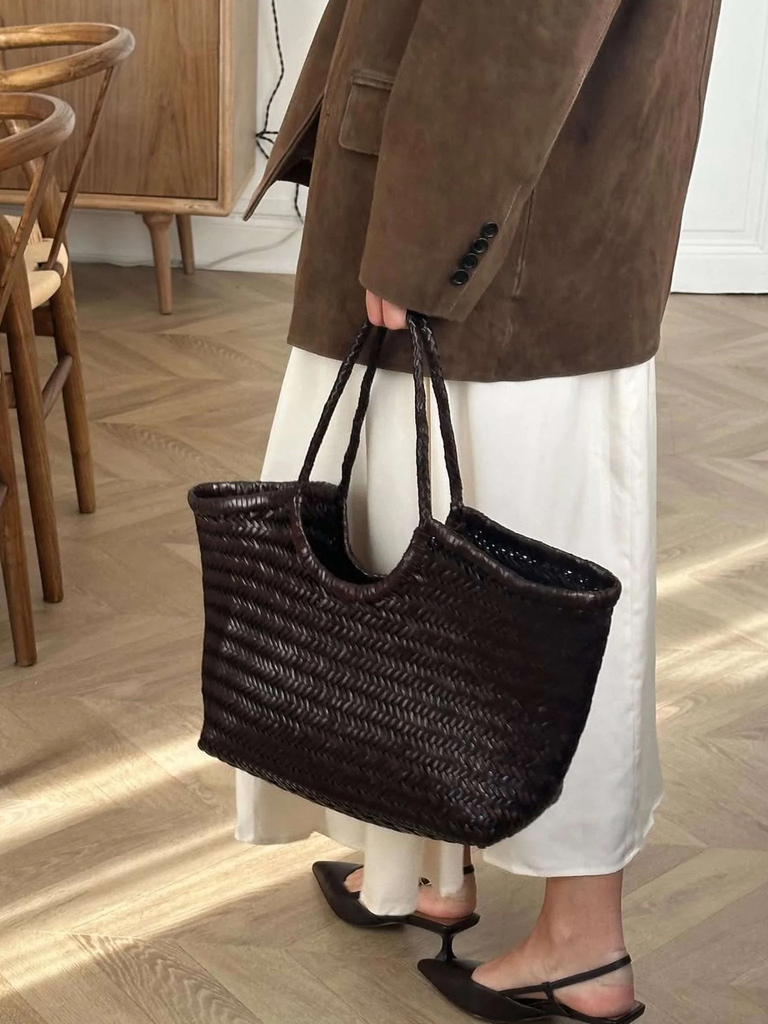 Rica Woven Faux Leather Bag - Image 5