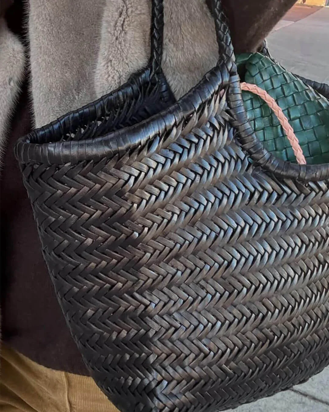 Rica Woven Faux Leather Bag - Image 8