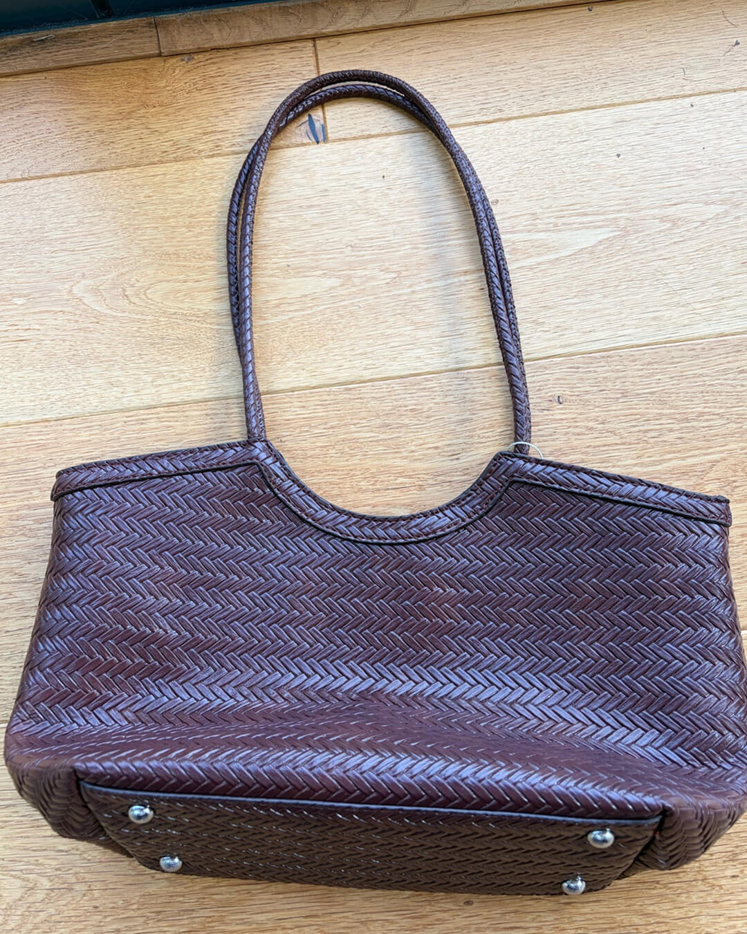 Rica Woven Faux Leather Bag - Image 9