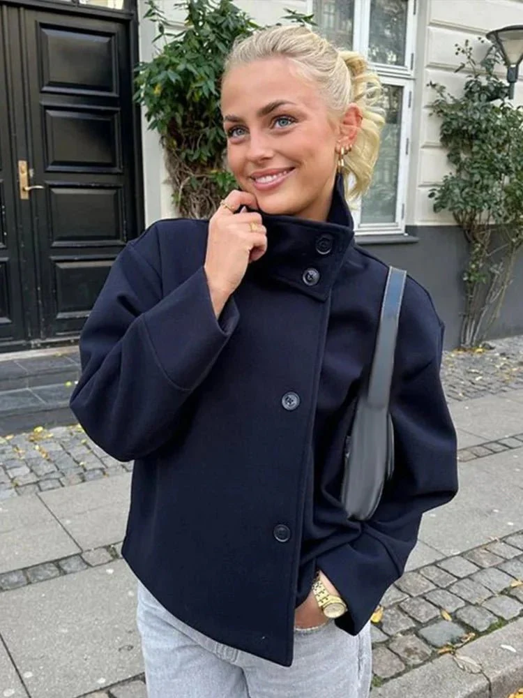 Rosalia Elegant Jacket with Stand Collar - Image 10