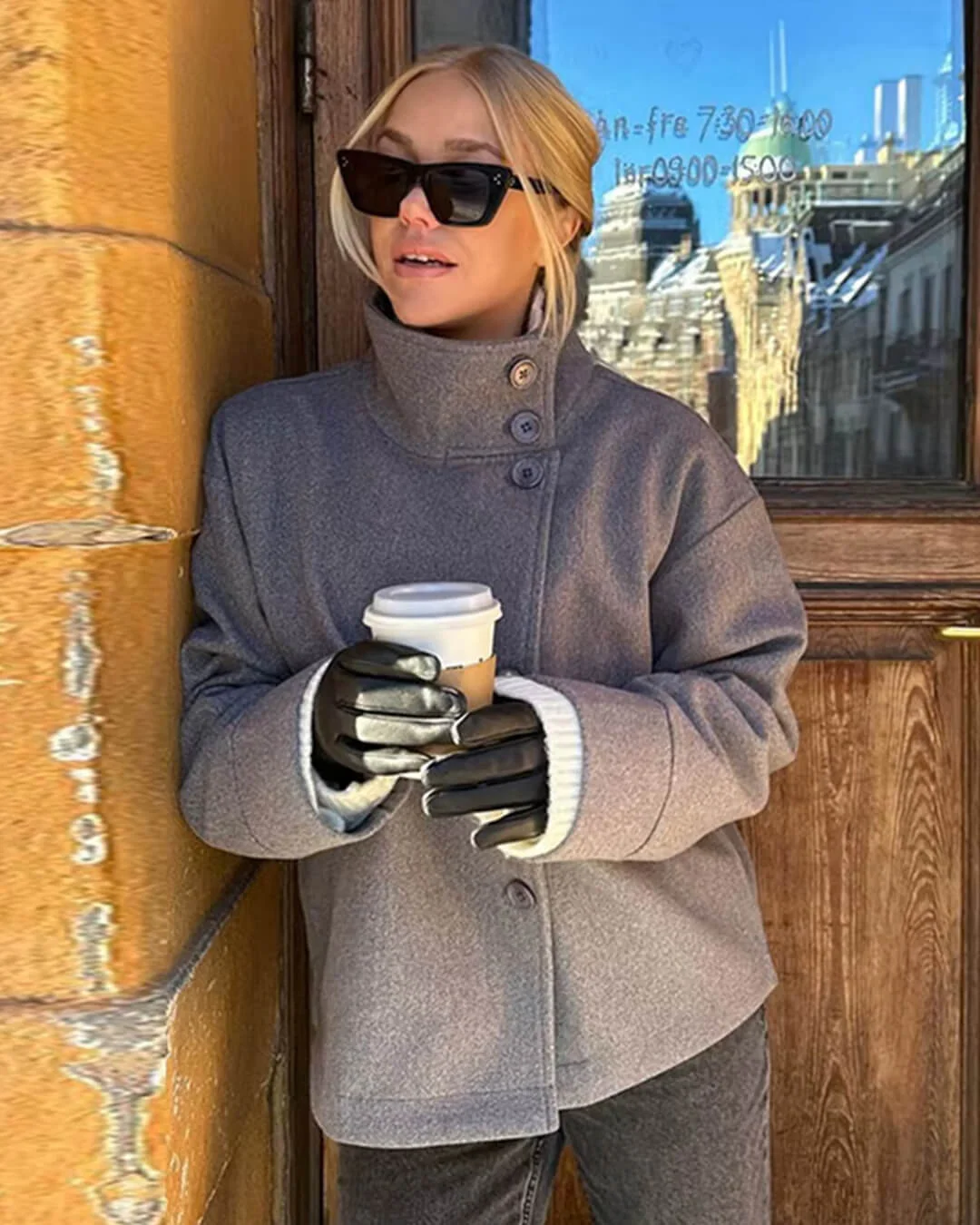 Rosalia Elegant Jacket with Stand Collar - Image 11