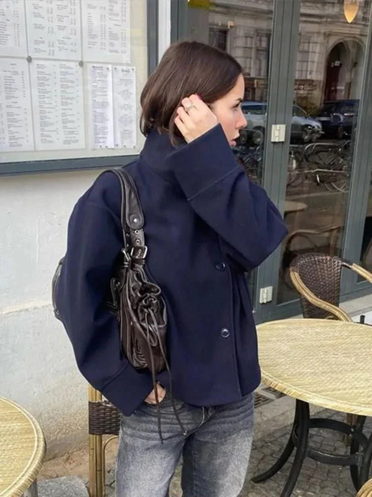 Rosalia Elegant Jacket with Stand Collar - Image 14