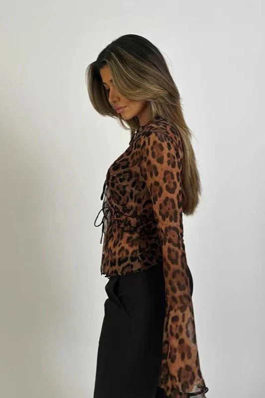 Siena Sheer Leopard Blouse - Image 3